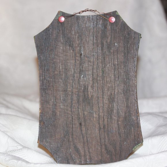 Vintage Advertising Victorian Woman Print Mounted on Wood Plaque With Glass - Picture 4 of 4